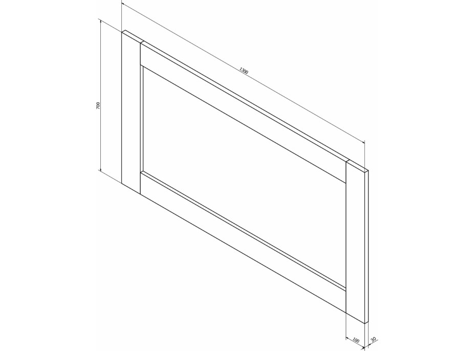 Sapho BRAND zrkadlo v drevenom ráme 1300x700mm, morený smrek BA061S