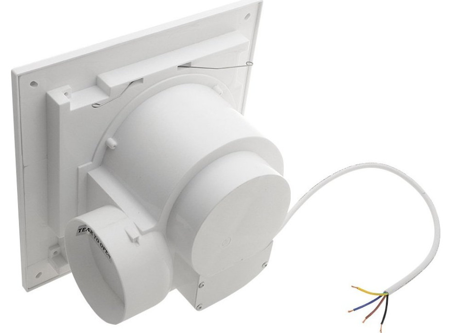 Sapho TECTO stropný ventilátor axiálny s časovačom, 20W, potrubie 100mm, biela TC202