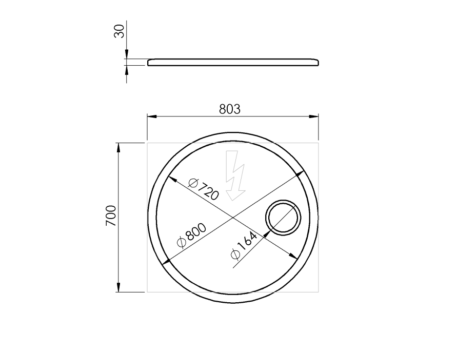 Sapho FLOAT okrúhle zrkadlo s LED podsvietením ø 80cm, kozm.zrkadlo, senzor, 3500-6500K, biela FT800