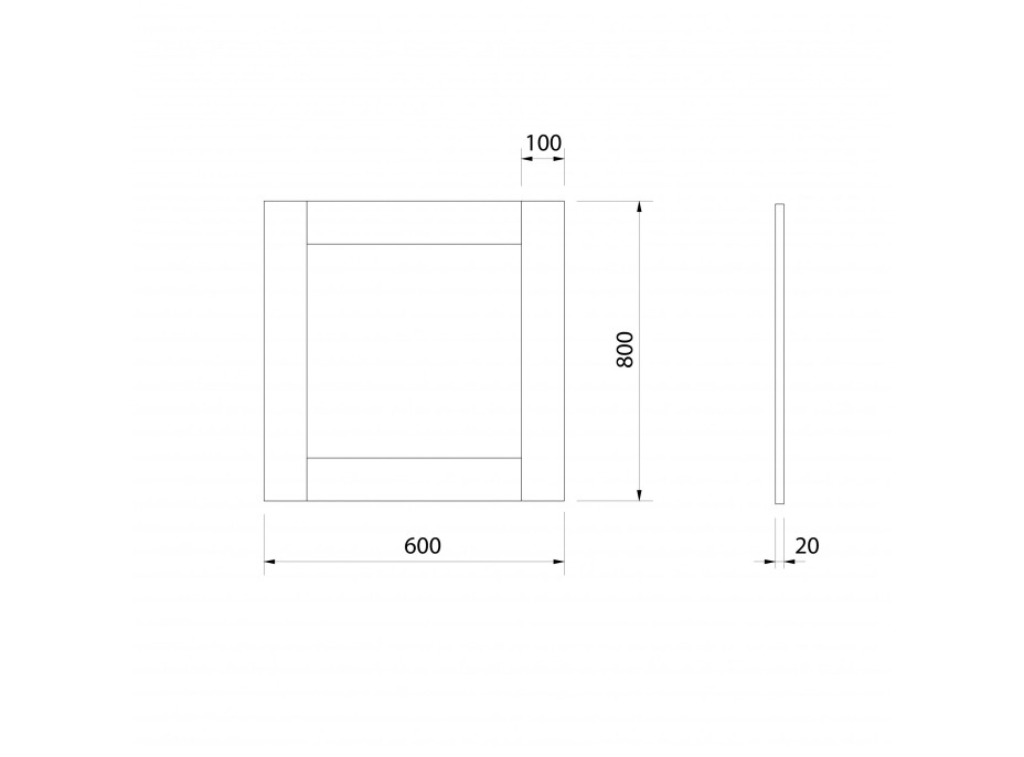 Sapho BRAND zrkadlo v drevenom ráme 600x800mm, morený smrek BA058S