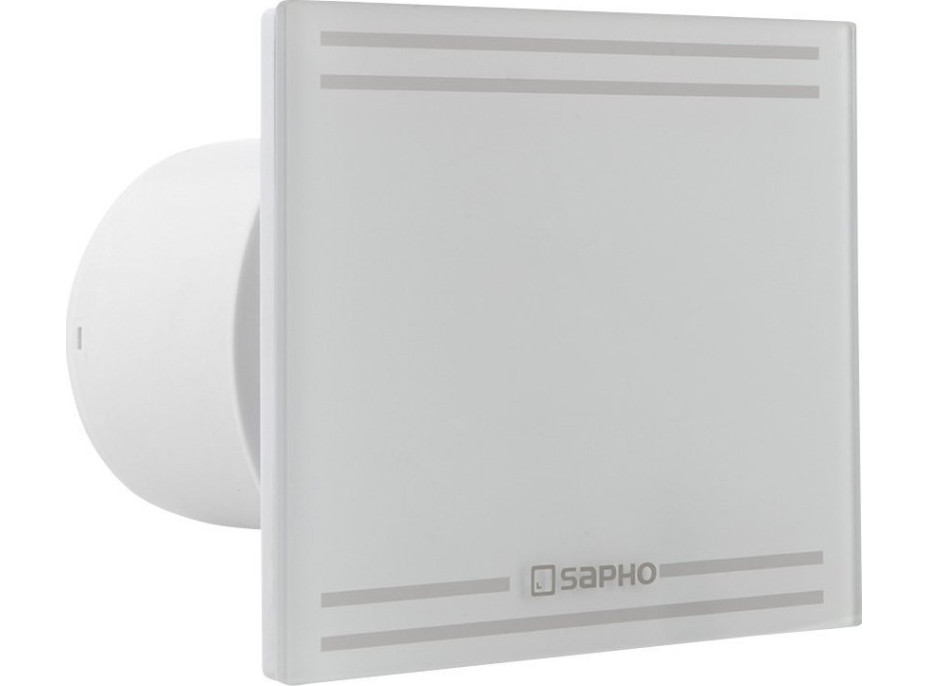 Sapho GLASS kúpeľňový ventilátor axiálny s časovačom, 8W, potrubie 100mm, biela GS102