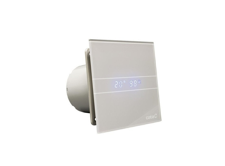 Cata E-100 GSTH kúpeľňový ventilátor axiálny s automatom, 4W/8W, potrubie 100mm, striebor 00900600