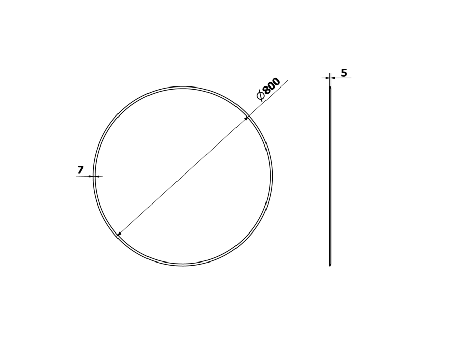 Sapho RENGAS okrúhle zrkadlo s fazetou ø 80cm, bez úchytu RG080
