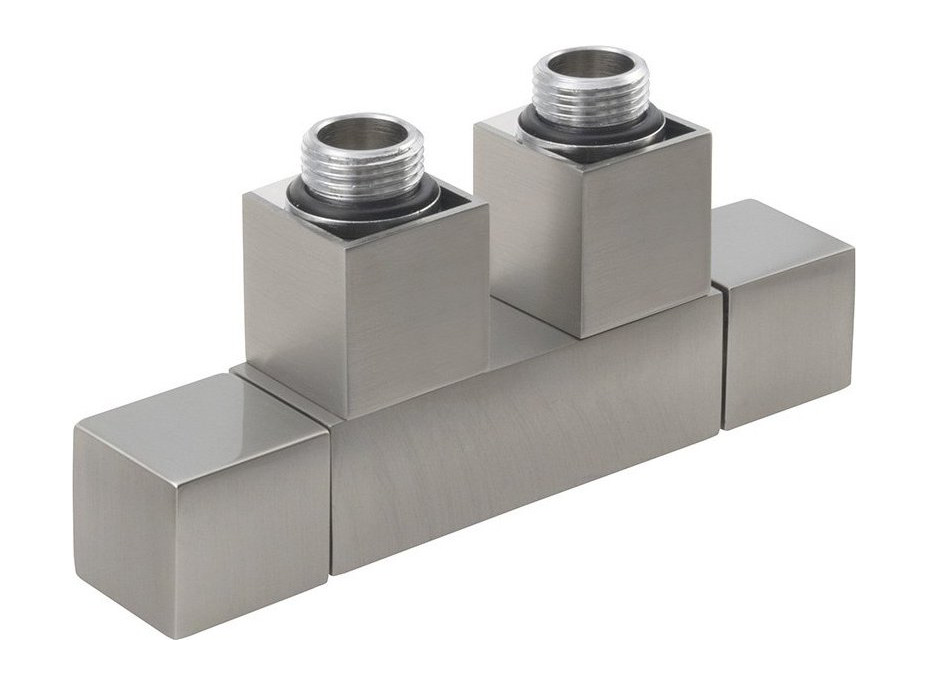 Sapho CUBE TWIN pripojovacia sada ventilov pre stredové pripojenie, nerez mat CP582S