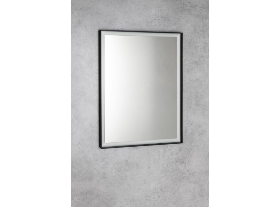 Sapho SORT zrkadlo s LED osvetlením 60x80cm, senzor, 2700-6500K, čierna mat ST080S