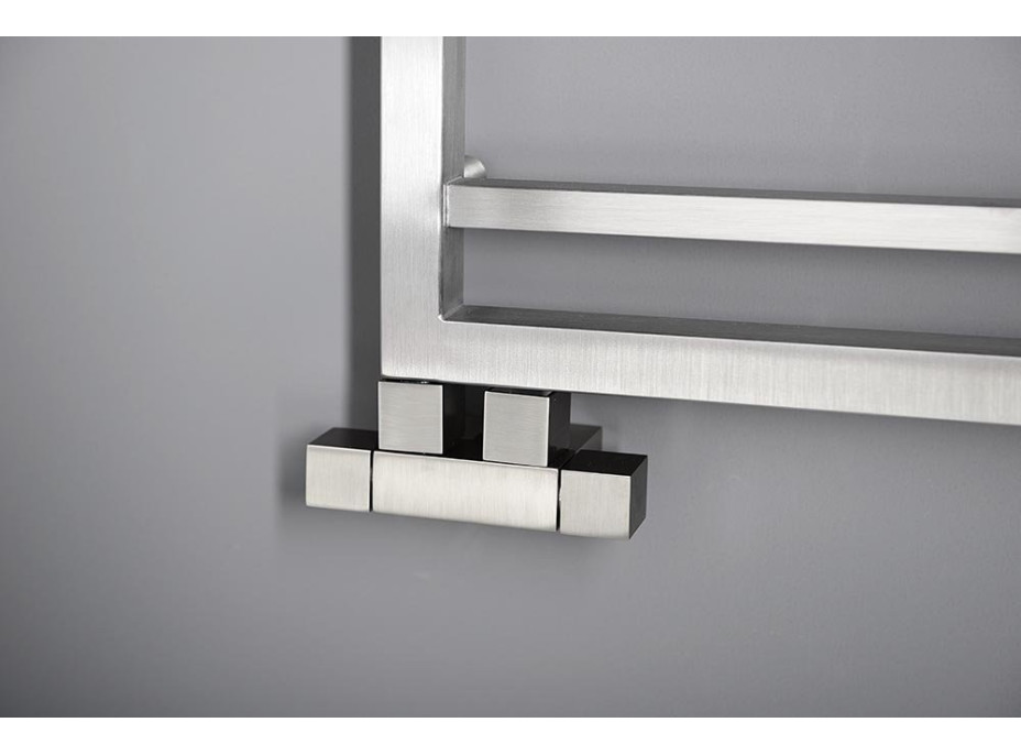 Sapho CUBE TWIN pripojovacia sada ventilov pre stredové pripojenie, nerez mat CP582S