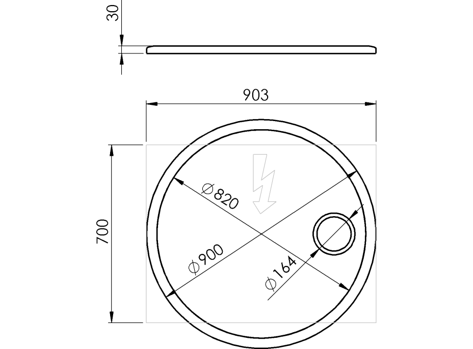 Sapho FLOAT okrúhle zrkadlo s LED podsvietením ø 90cm, kozm.zrkadlo, senzor, 3500-6500K, biela FT900