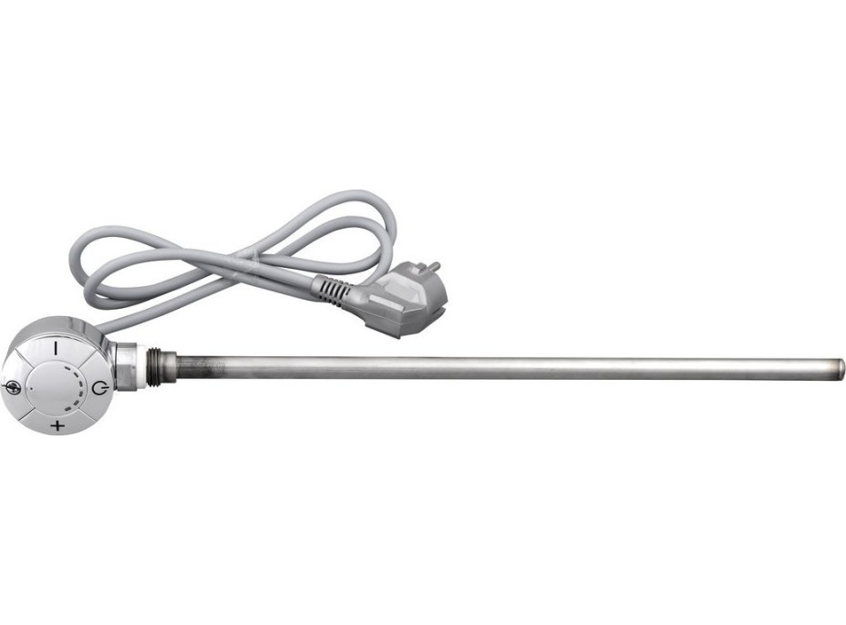 Aqualine Elektrická vykurovacia tyč s termostatom, rovný kábel, 400 W, chróm LT67444