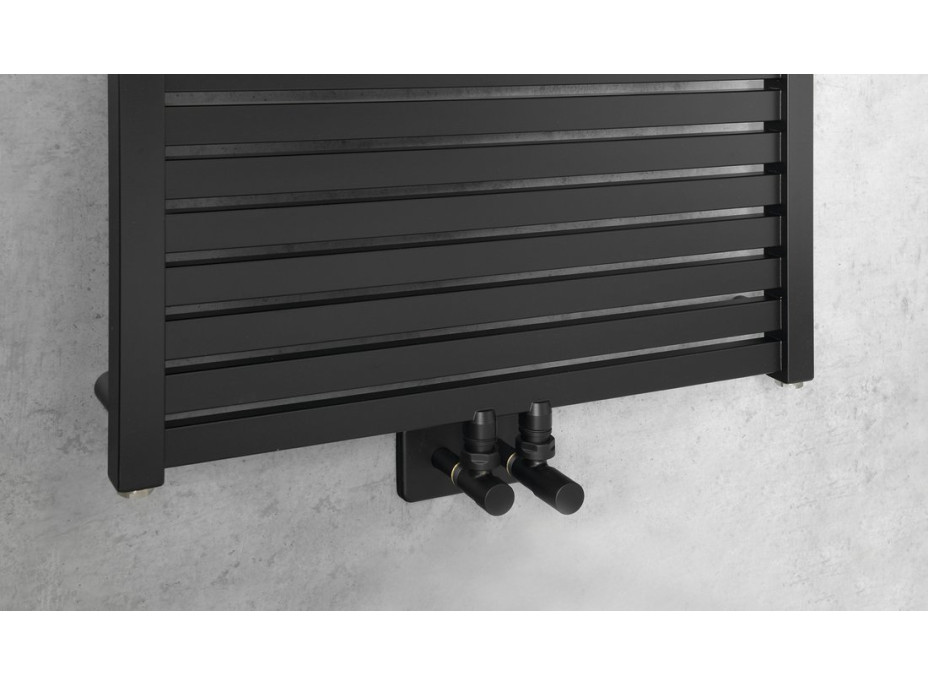 Aqualine TONDI vykurovacie teleso rovné 600x1690 mm, stredové pripojenie, čierna mat DT496T