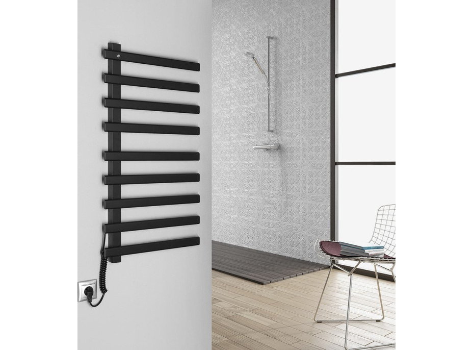 Sapho ELCOR elektrický sušiak uterákov 480x920x50 mm, 128 W, čierna mat EB460