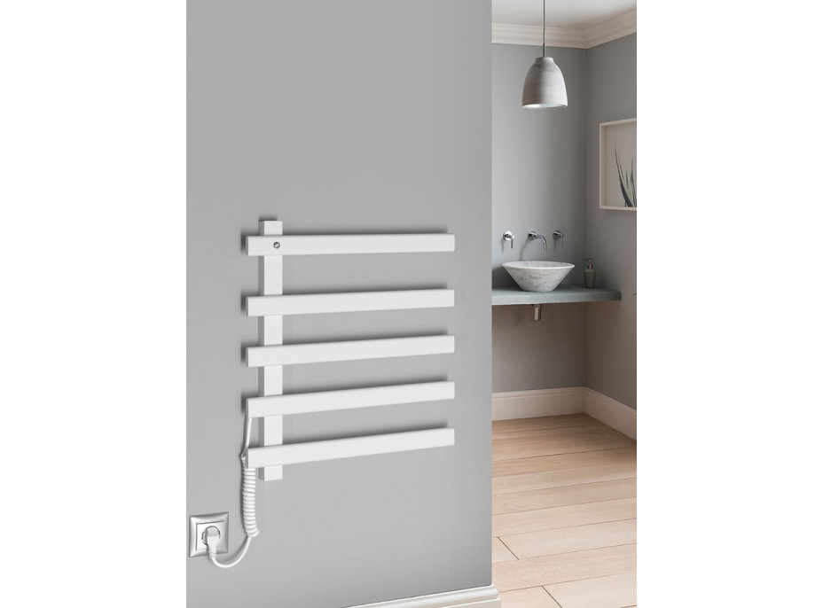 Sapho ELCOR elektrický sušiak uterákov 480x520x50 mm, 63 W, biela mat EB520