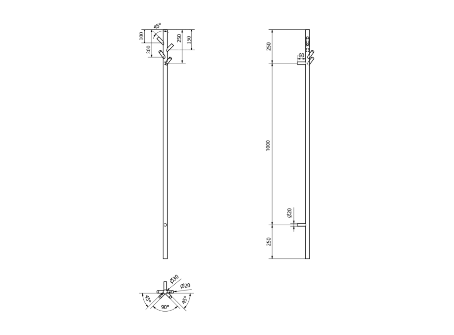 Sapho PASADOR elektrický sušiak uterákov, okrúhly, 150x1500 mm, 30 W, čierna mat ER175BV