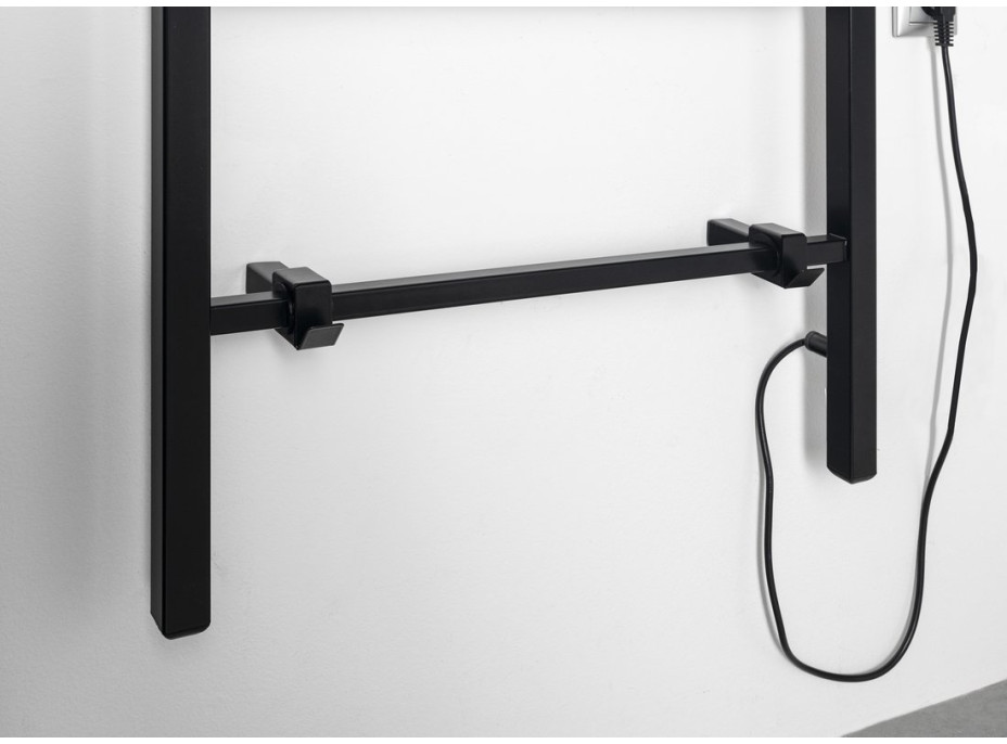 Sapho BARBO elektrický sušiak uterákov, hranatý, 600x1600mm, 160 W, čierna mat BB906