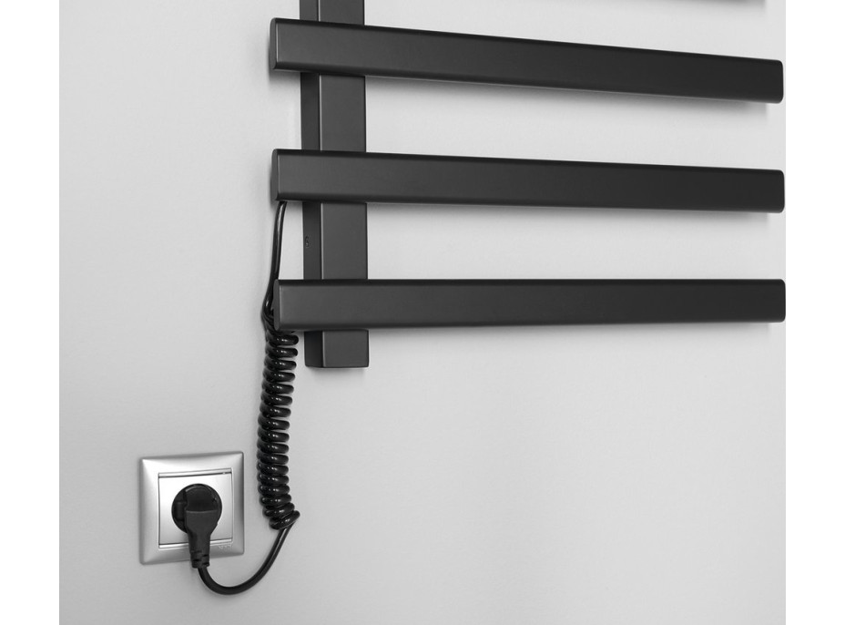 Sapho ELCOR elektrický sušiak uterákov 480x920x50 mm, 128 W, čierna mat EB460