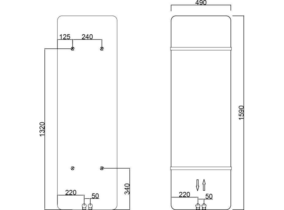 Sapho TABELLA vykurovacie teleso 490x1590 mm, biela mat MI1549