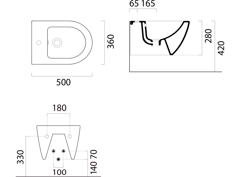 GSI PURA bidet závesný 36x50cm, biela mat 8864109