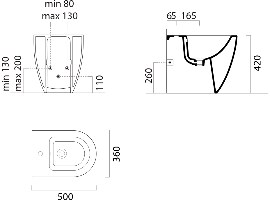 GSI PURA bidet stojaca 36x50cm, biela ExtraGlaze 8879111