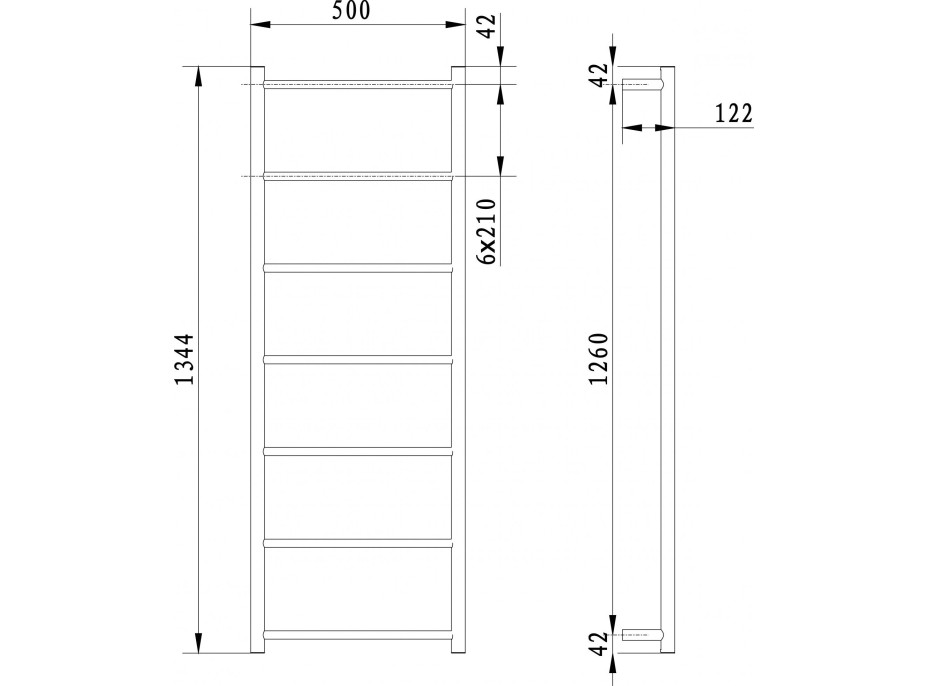 Sapho SHICK nástenný držiak uterákov 500x1344 mm, okrúhly, chróm SH500