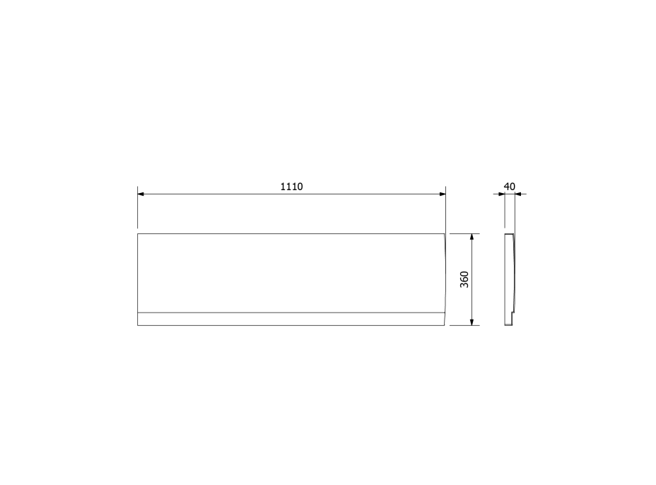 Polysan DEEP PLAIN čelný panel 110x36cm, ľavý 83648