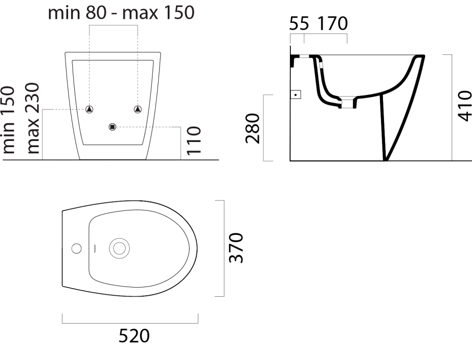 GSI MODO bidet stojaci 37x52cm, biela mat 9862109