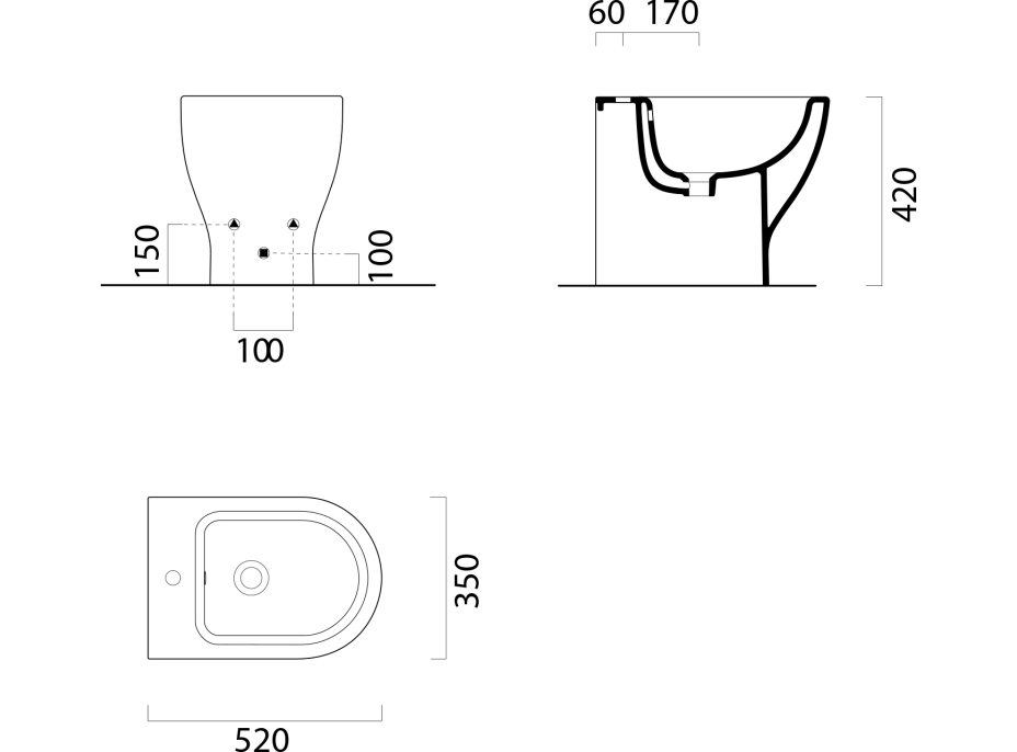 GSI CITY PRO bidet stojaci, 35x52cm, biela ExtraGlaze 9162111