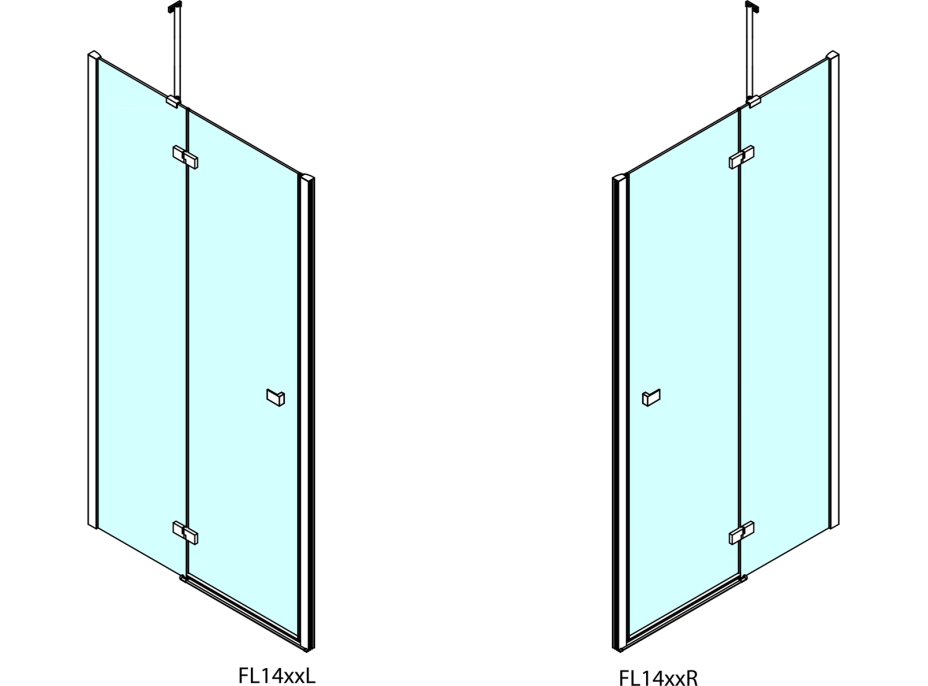 Polysan FORTIS LINE sprchové dvere do niky 900mm, číre sklo, ľavé FL1490L