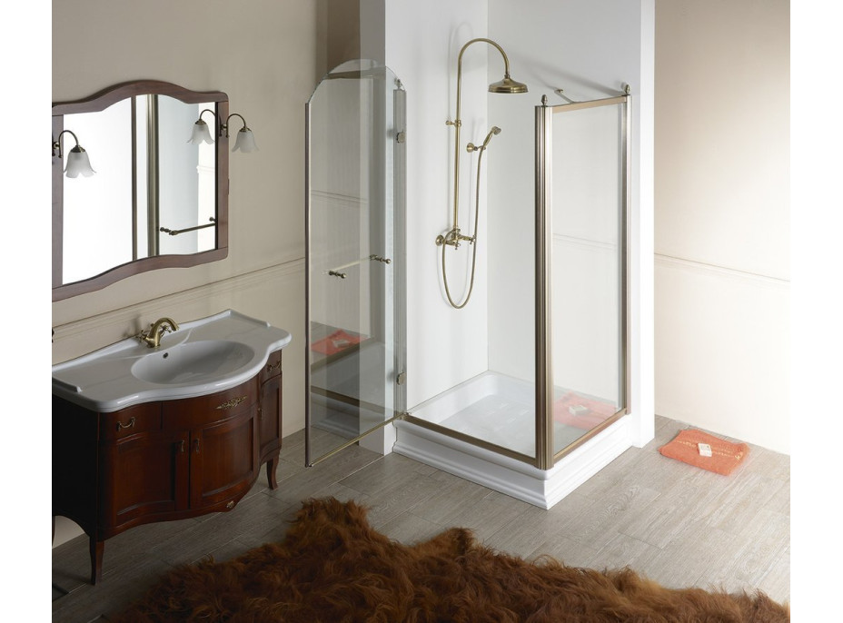 Gelco ANTIQUE sprchové dvere otočné, 900mm, ľavé, ČÍRE sklo, bronz GQ1290LC