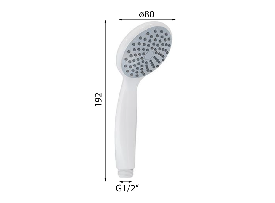 Gedy EASY ručná sprcha, priemer 80mm, ABS/biela GYHS10003
