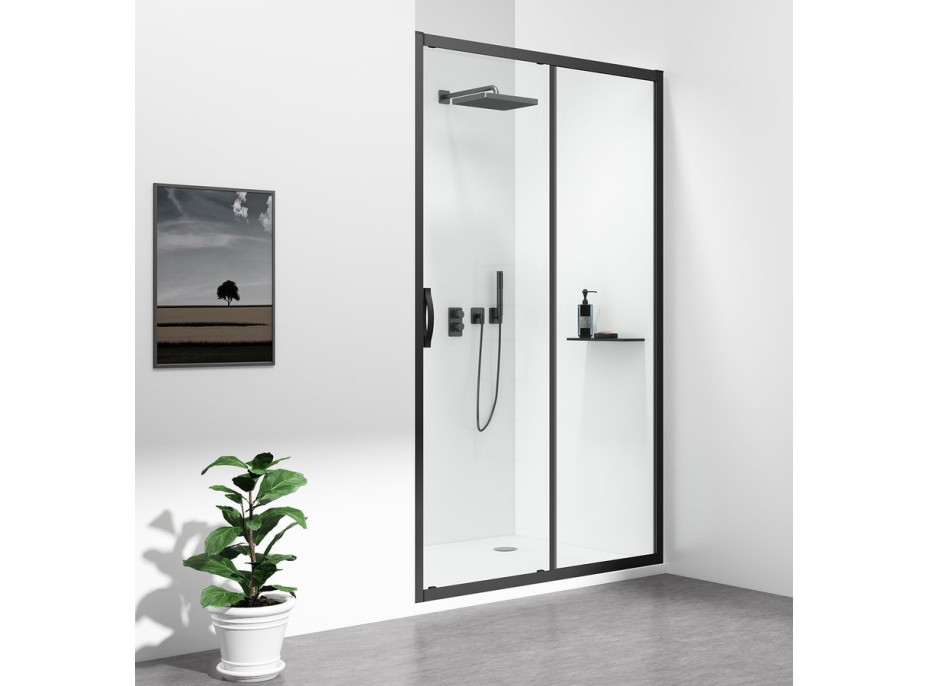 Gelco SIGMA SIMPLY BLACK sprchové dvere posuvné 1100 mm, číre sklo GS1111B