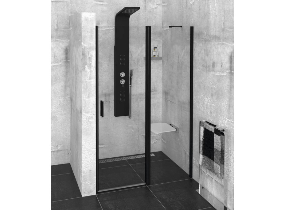Polysan ZOOM LINE BLACK sprchové dvere 1000mm, číre sklo ZL1310B