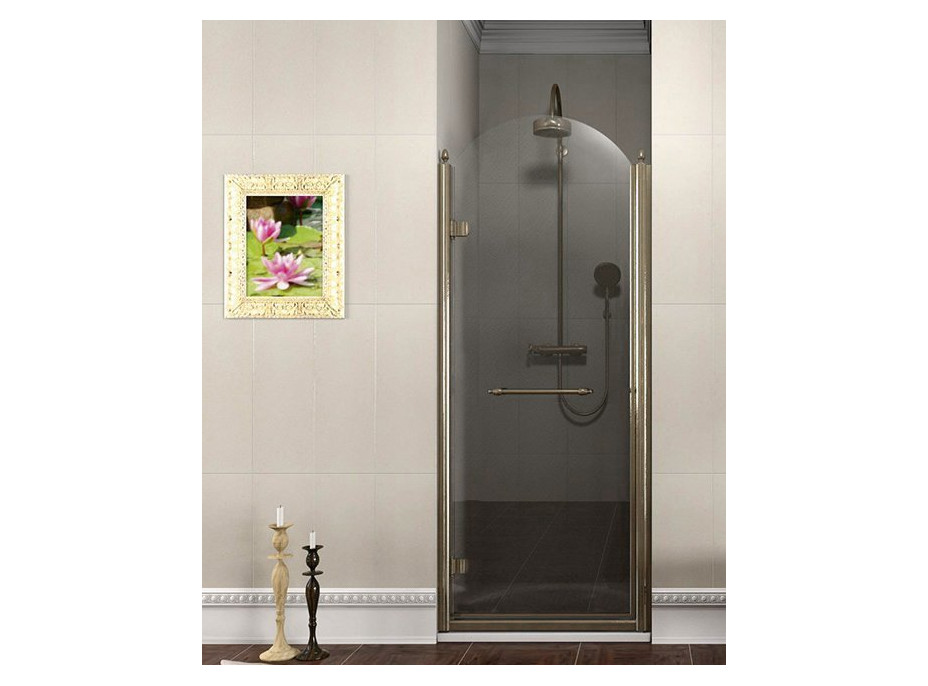 Gelco ANTIQUE sprchové dvere otočné, 800mm, ľavé, ČÍRE sklo, bronz GQ1280LC