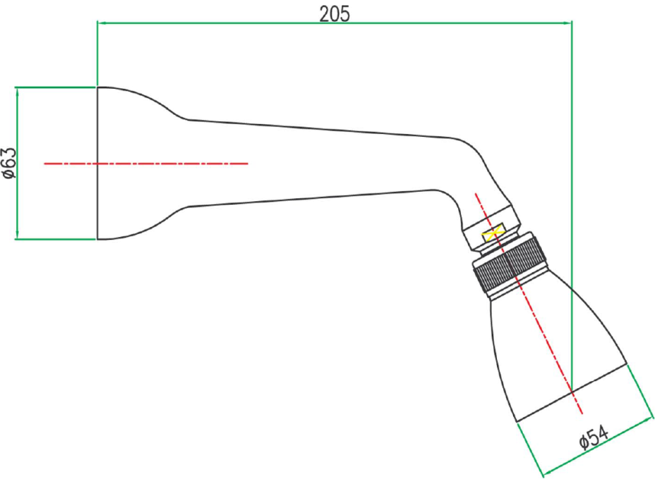 Sapho Nástenná sprcha s otočným kĺbom, chróm / zlato 9042