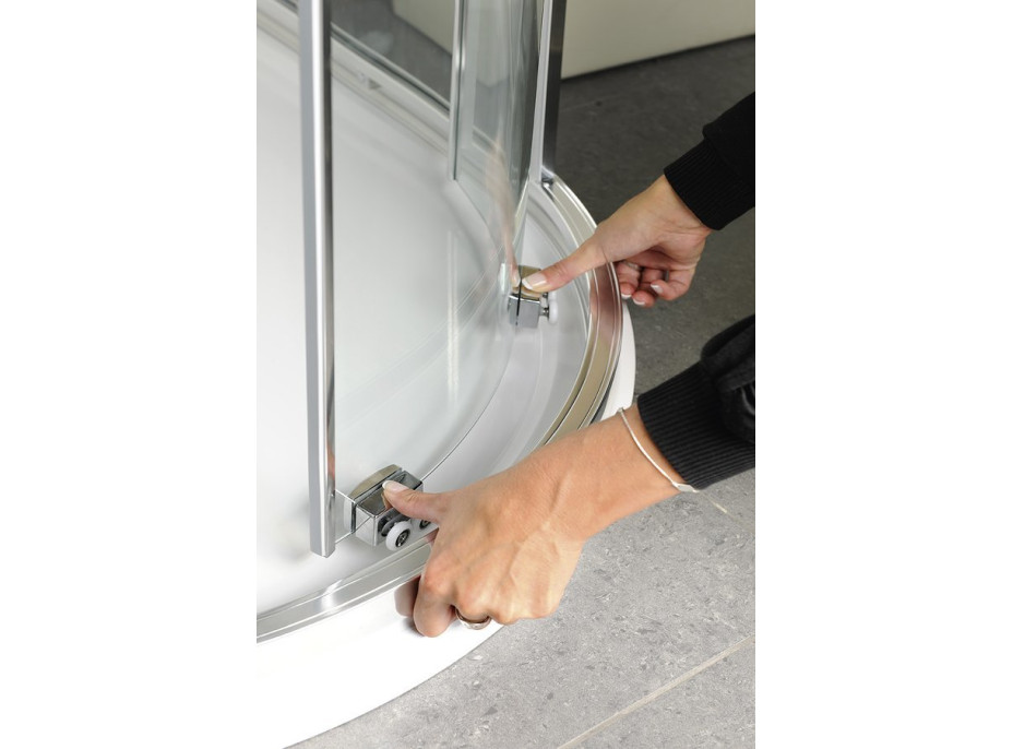 Polysan LUCIS LINE štvrťkruhová sprchová zástena, 900x900mm, R550, číre sklo DL2615