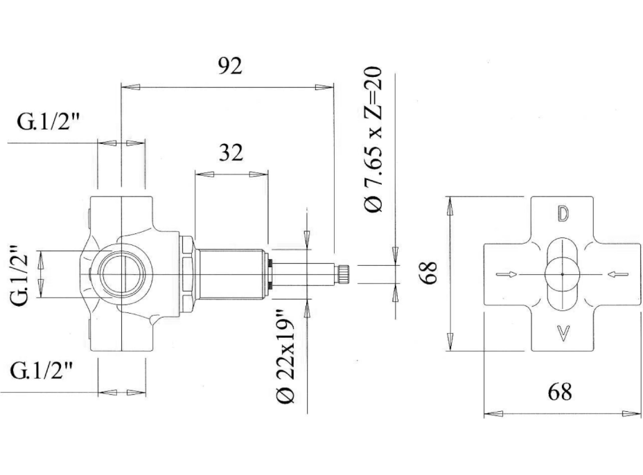 Sapho ANTEA podomietkový prepínač, chróm DEVIN21