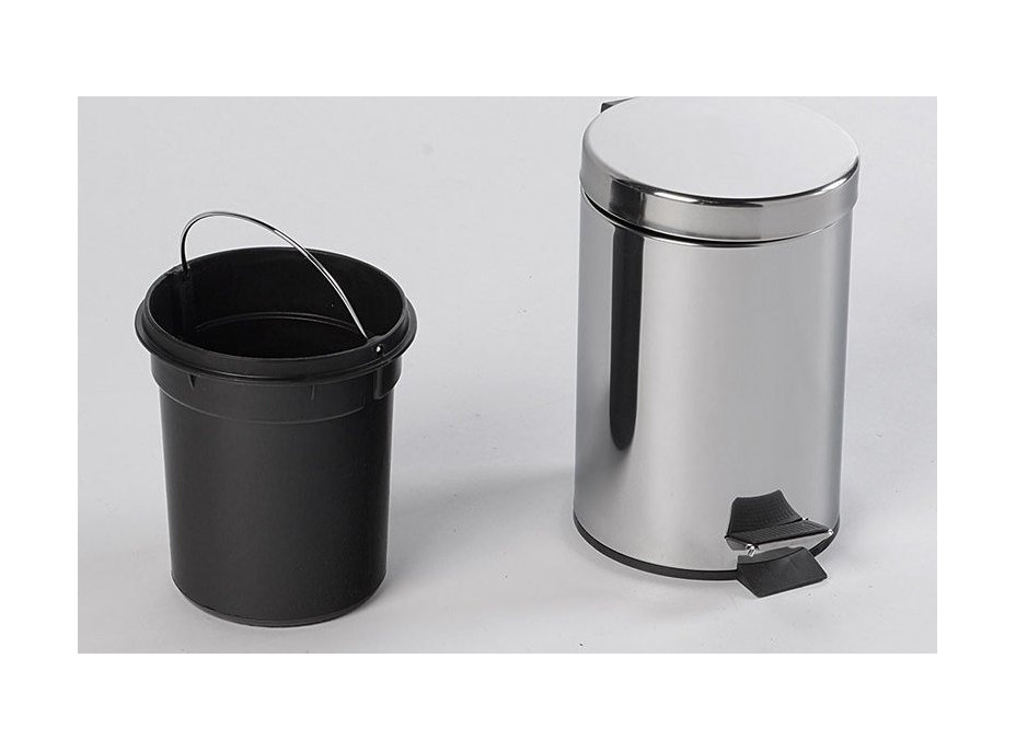 Aqualine SIMPLE LINE odpadkový kôš okrúhly 3l, nerez lesk 27103