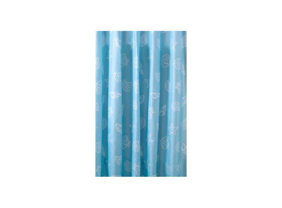 Aqualine Sprchový záves 180x200cm, polyester, modrá, mušle ZP006