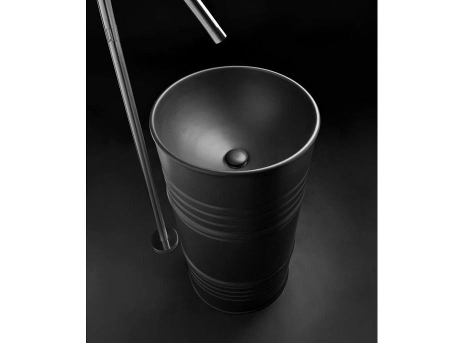 Kerasan BARREL keramické umývadlo voľne stojace, 42x90x42cm, čierna mat 4742K31