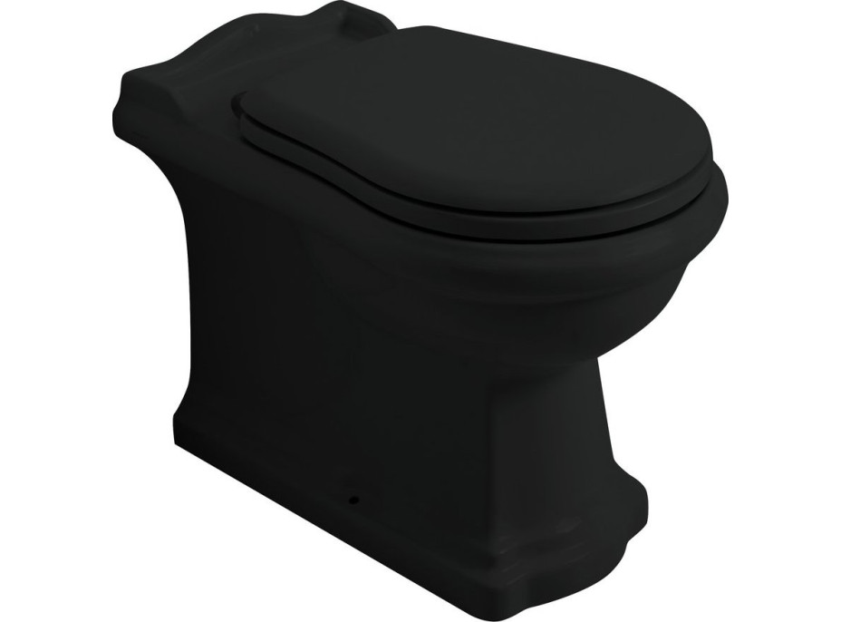 Kerasan RETRO WC misa stojaca, 39x61cm, spodný/zadný odpad, čierna mat 101631