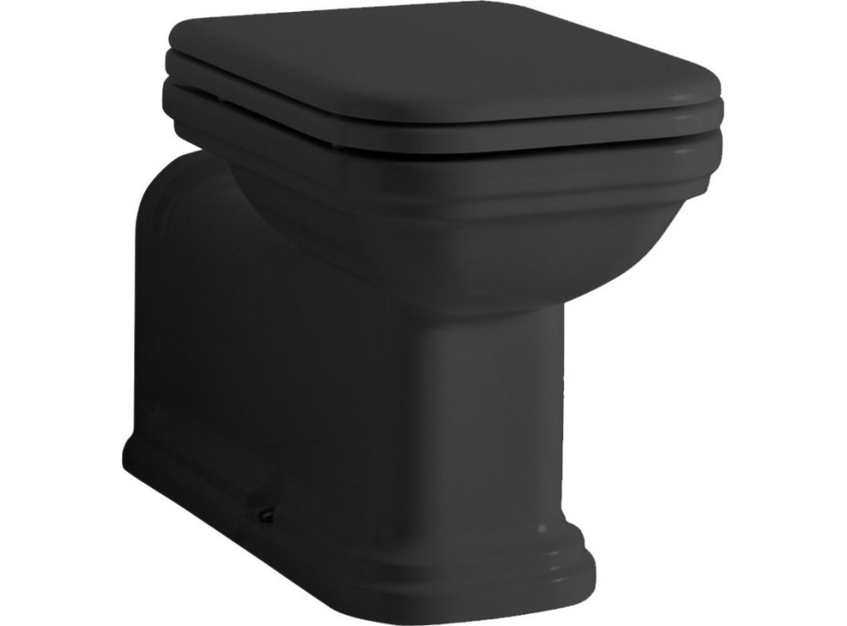 Kerasan WALDORF WC misa stojaca, 37x65cm, spodný/zadný odpad, čierna mat 411631