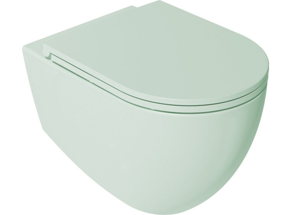 Isvea INFINITY WC sedadlo, SLIM, odnímateľné, Soft Close, zelená mint 40KF0542I-S