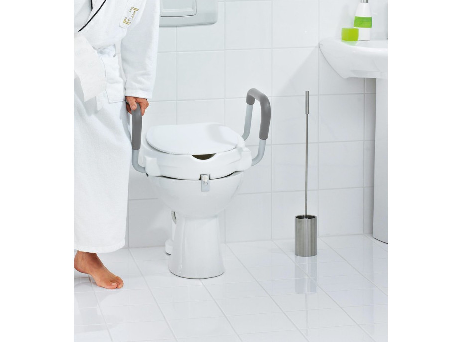 Ridder HANDICAP WC sedátko zvýšené 10cm, s madlami, biela A0072001