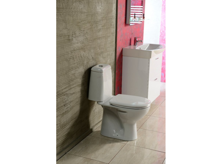 Aqualine RIGA WC kombi, dvojtlačidlo 3/6l, spodný odpad, biela RG801