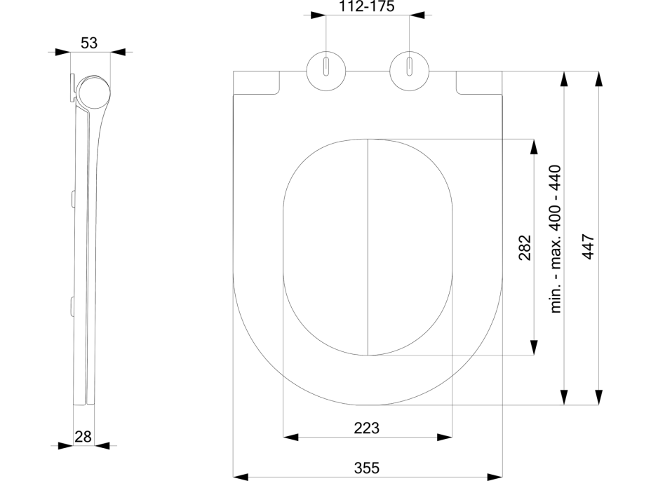 Sapho AVVA WC sedadlo, SLIM, Soft Close, čierna mat 100787-110