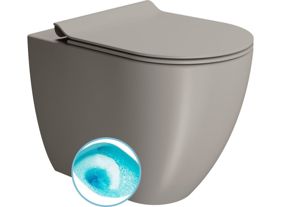 GSI PURA WC misa stojaca, Swirlflush, 36x55cm, spodný/zadný odpad, tortora dual-mat 880305