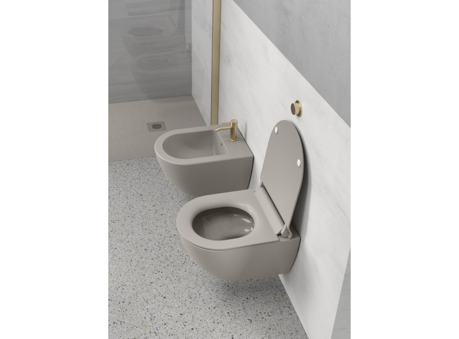 GSI PURA závesná WC misa, Swirlflush, 36x50cm, tortora dual-mat 881605