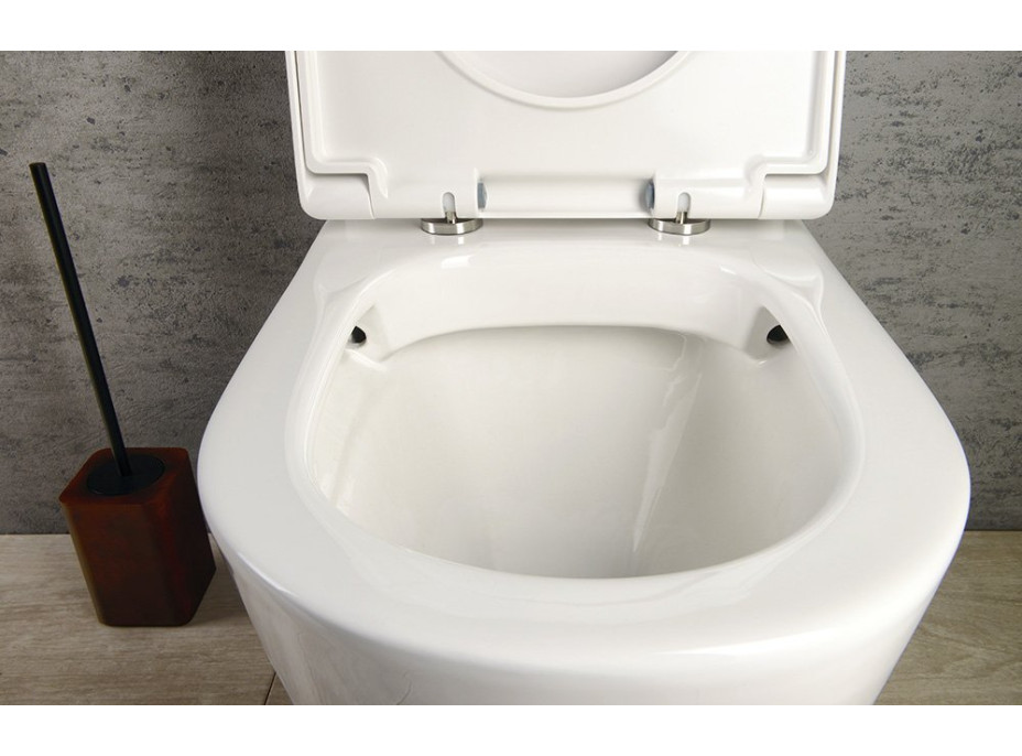 Sapho TURKU RIMLESS WC kombi zvýšený sedák, spodný/zadný odpad, biela PC104WR