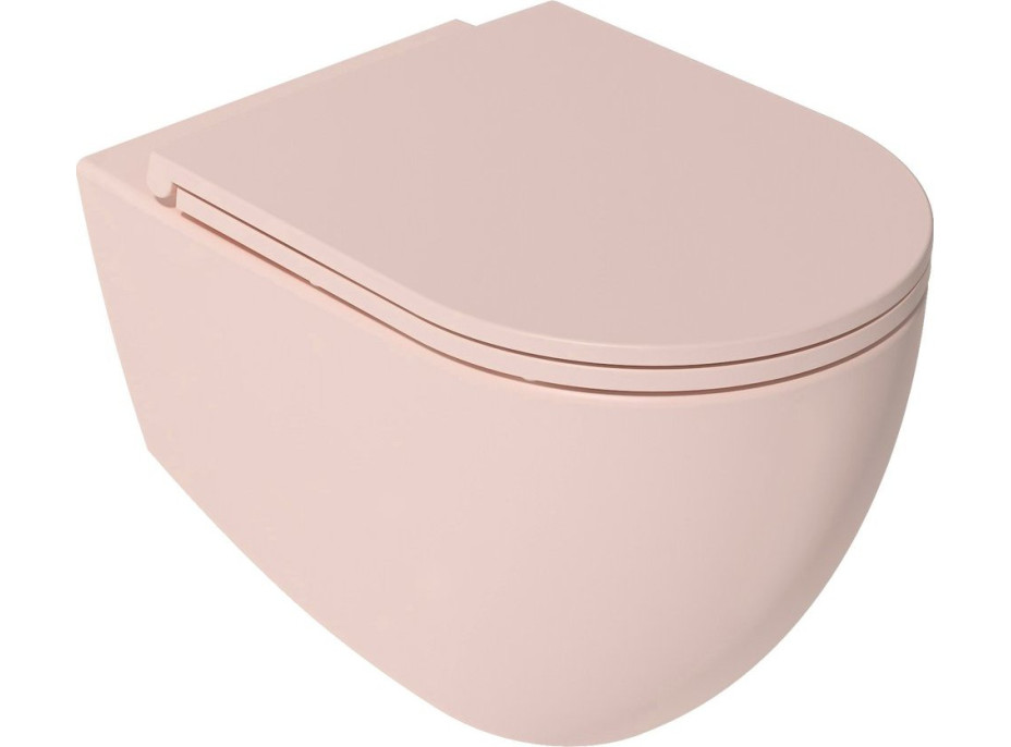 Isvea INFINITY WC sedátko, SLIM, odnímateľné, Soft Close, ružová Salmon 40KF0541I-S