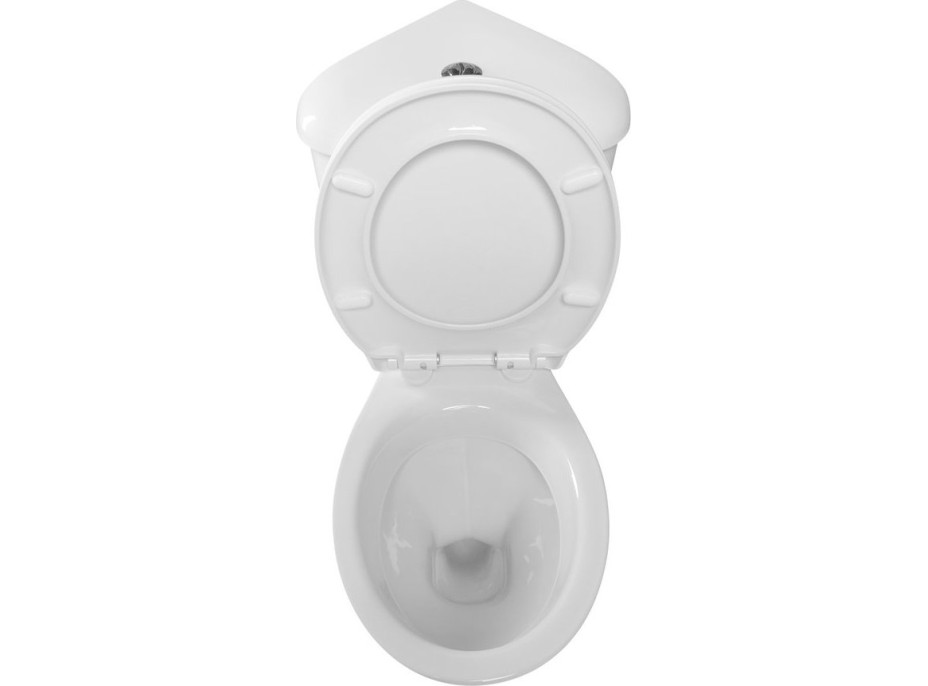 Aqualine CLIFTON rohové WC kombi, dvojtlačítko 3/6l, zadný/spodný odpad, biela FS1PK