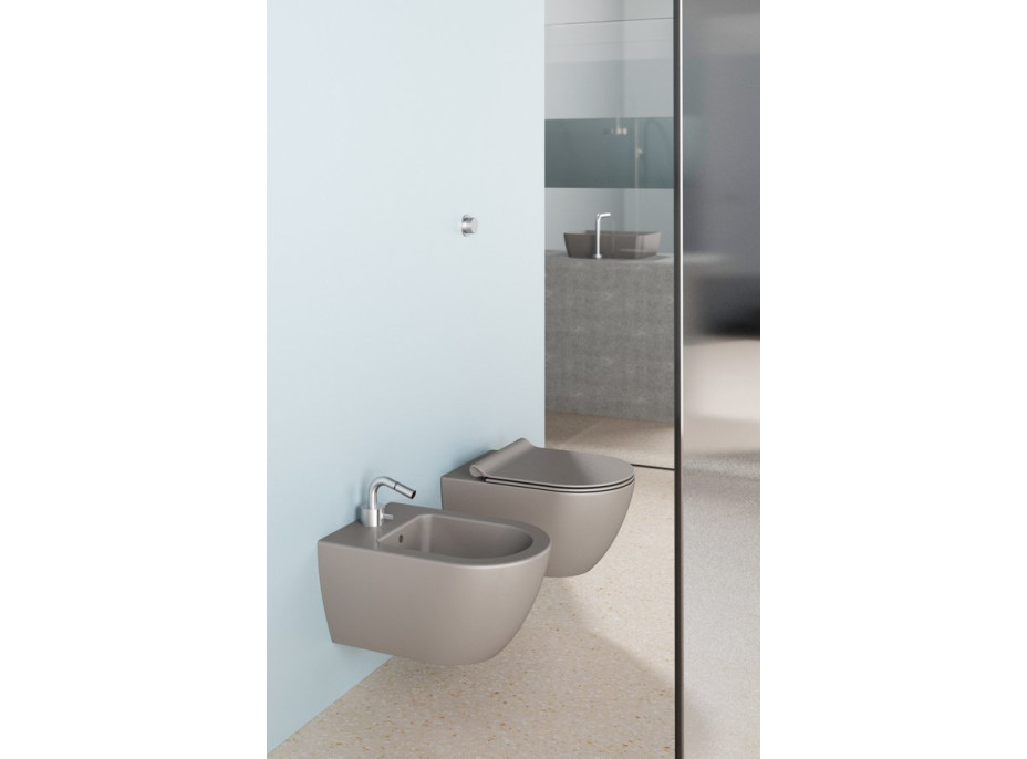 GSI PURA závesná WC misa, Swirlflush, 36x50cm, tortora dual-mat 881605