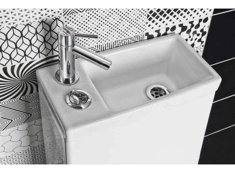 Aqualine HYGIE WC kombi s umývadlom, zadný/spodný odpad, biela PB104W